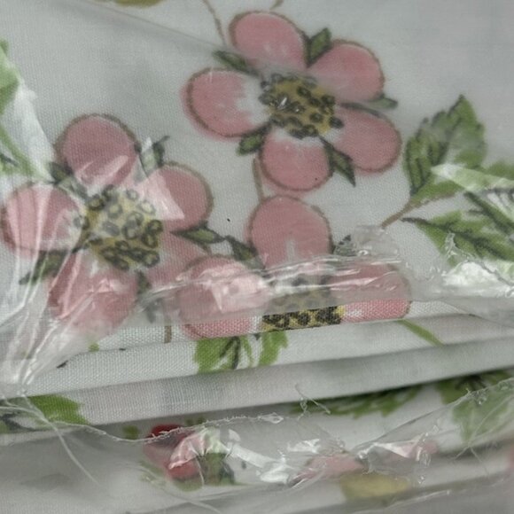 NEW Vintage Flower Bud King Flat Sheet Floral Utica Stevens No Iron Percale - Picture 4 of 4